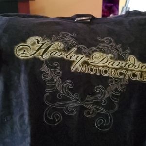 Harley-Davidson Motorcycles Floral Print T-Shirt